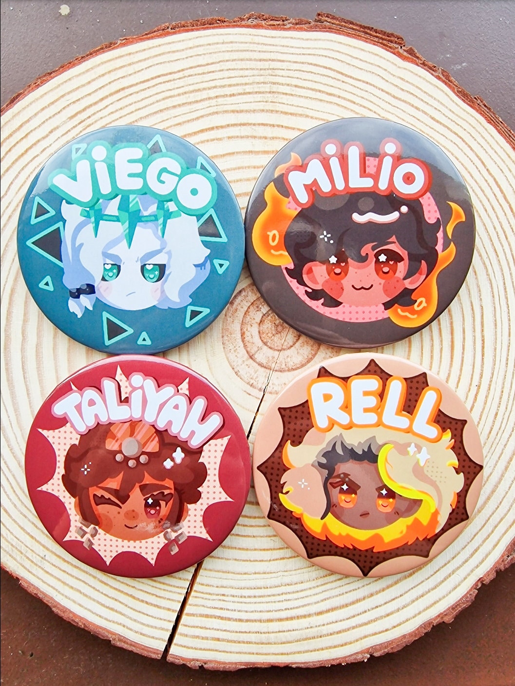 Diverse League of Legends Buttons | Hwei, Taliyah, Milio, Viego and Rell