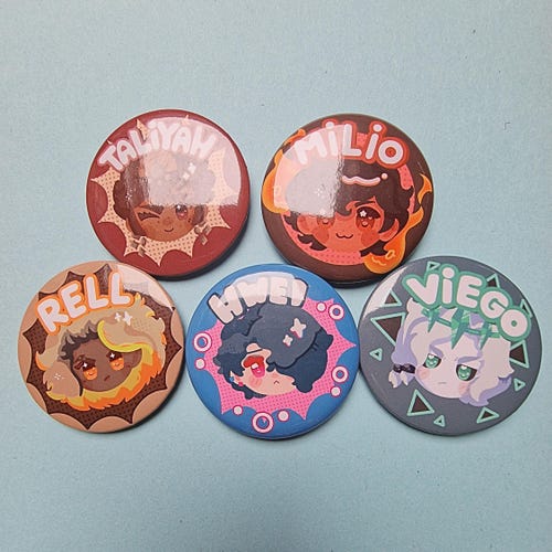 League of Legends Buttons | Hwei, Taliyah, Milio, Viego and Rell