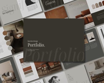 Portfolio for Interior Designer | A3 Size | Editable in Canva