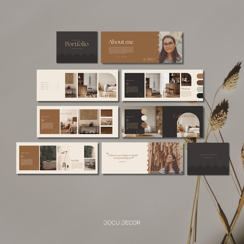 Portfolio Template for Interior Designer | Indesign and Canva Template ...