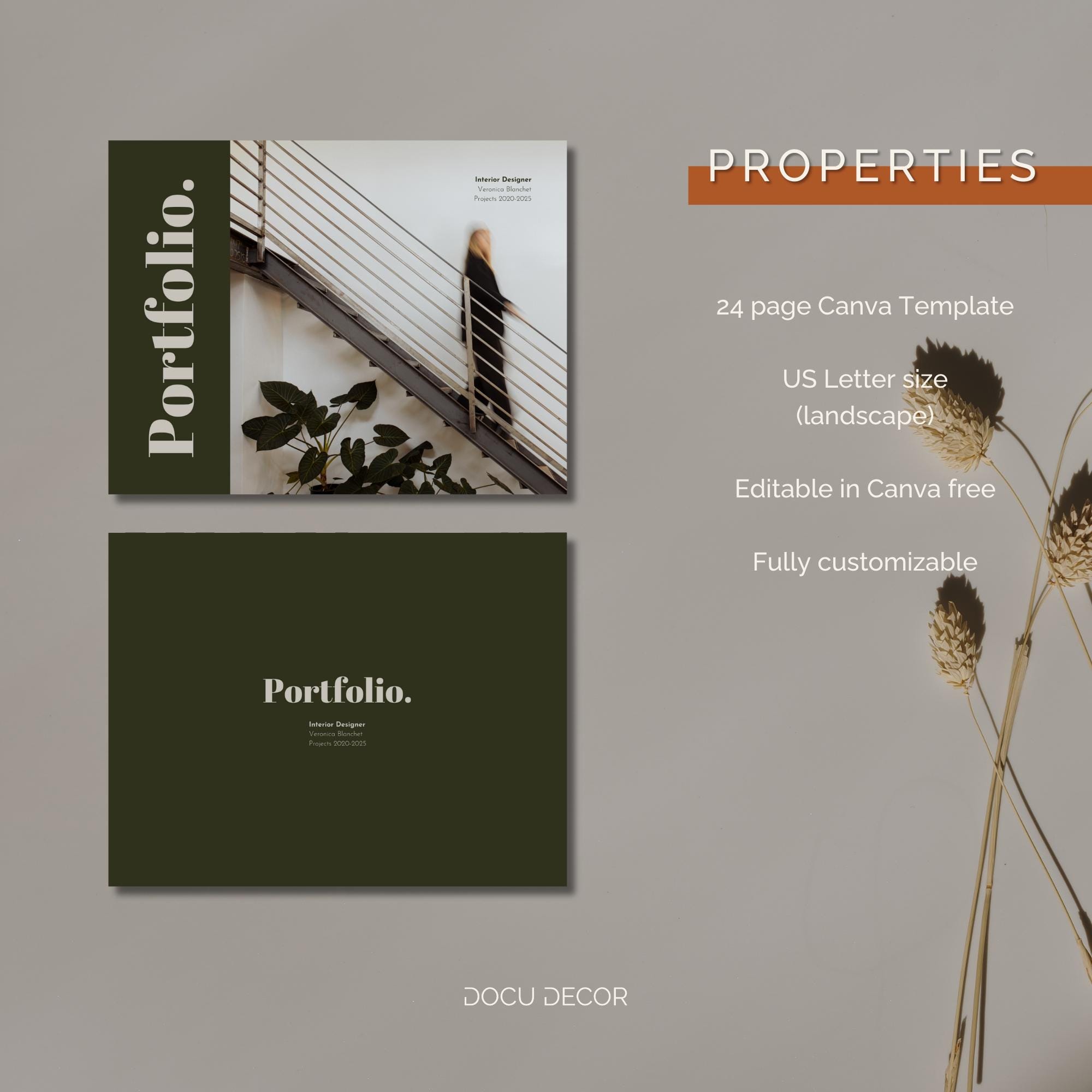 Canva Portfolio Template: Interior Designer & Architect (digital) - Etsy