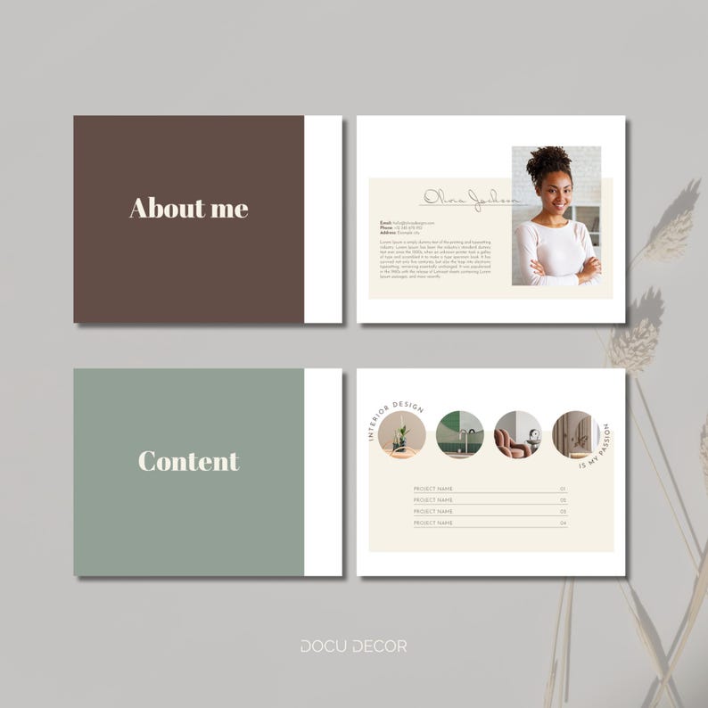 Interior Design Portfolio Template: Canva & Indesign (instant Download ...