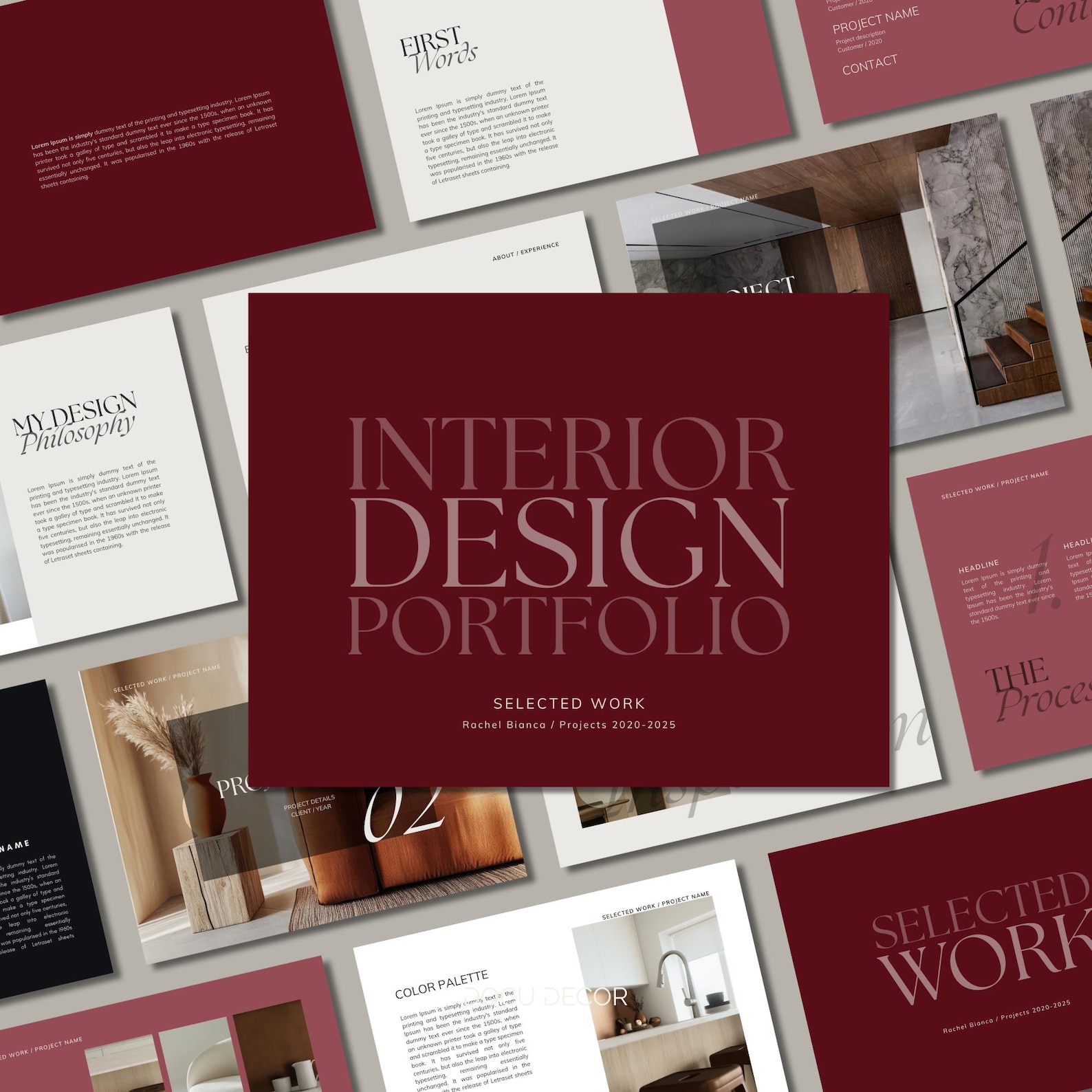Minimalistic Canva Portfolio Template for Interior Design and ...