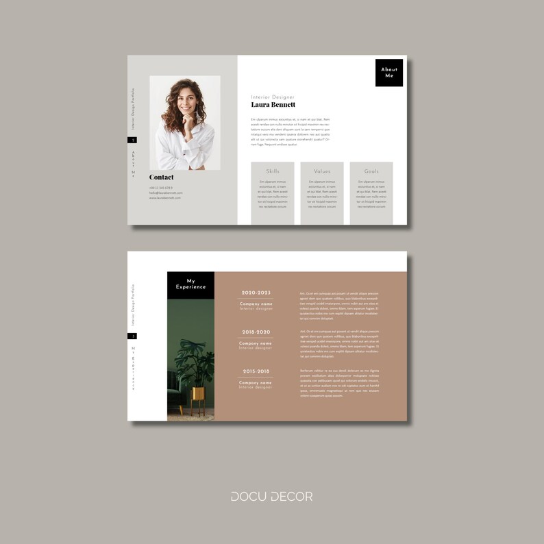 Portfolio Template for Interior Designer | Works on Canva Free ...