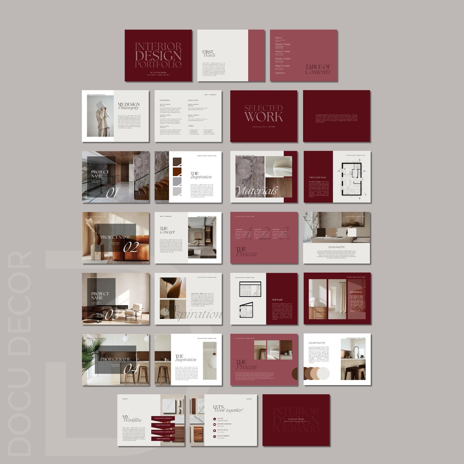 Minimalistic Canva Portfolio Template for Interior Design and ...