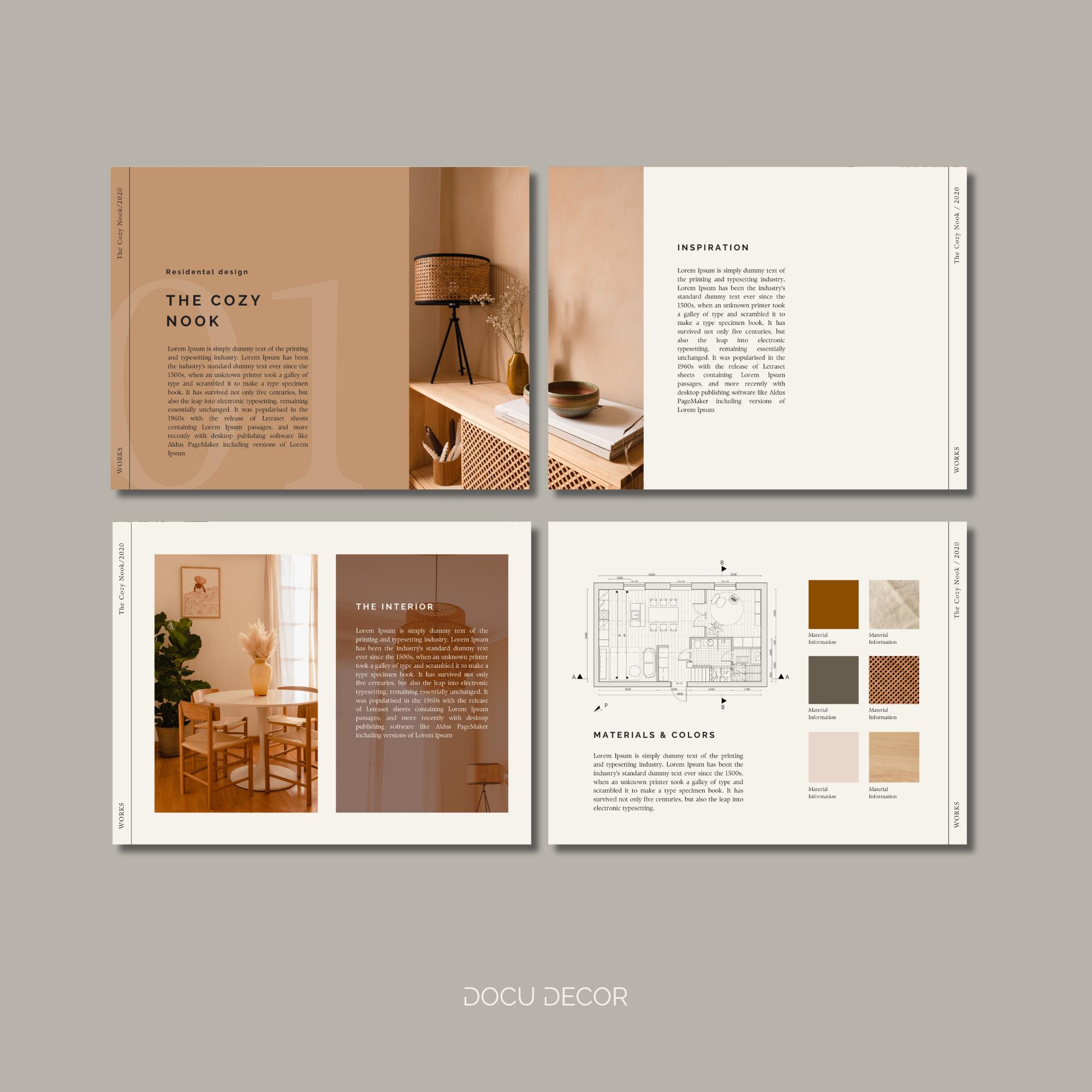 Canva Portfolio Template for Interior Design Projects | Digital ...