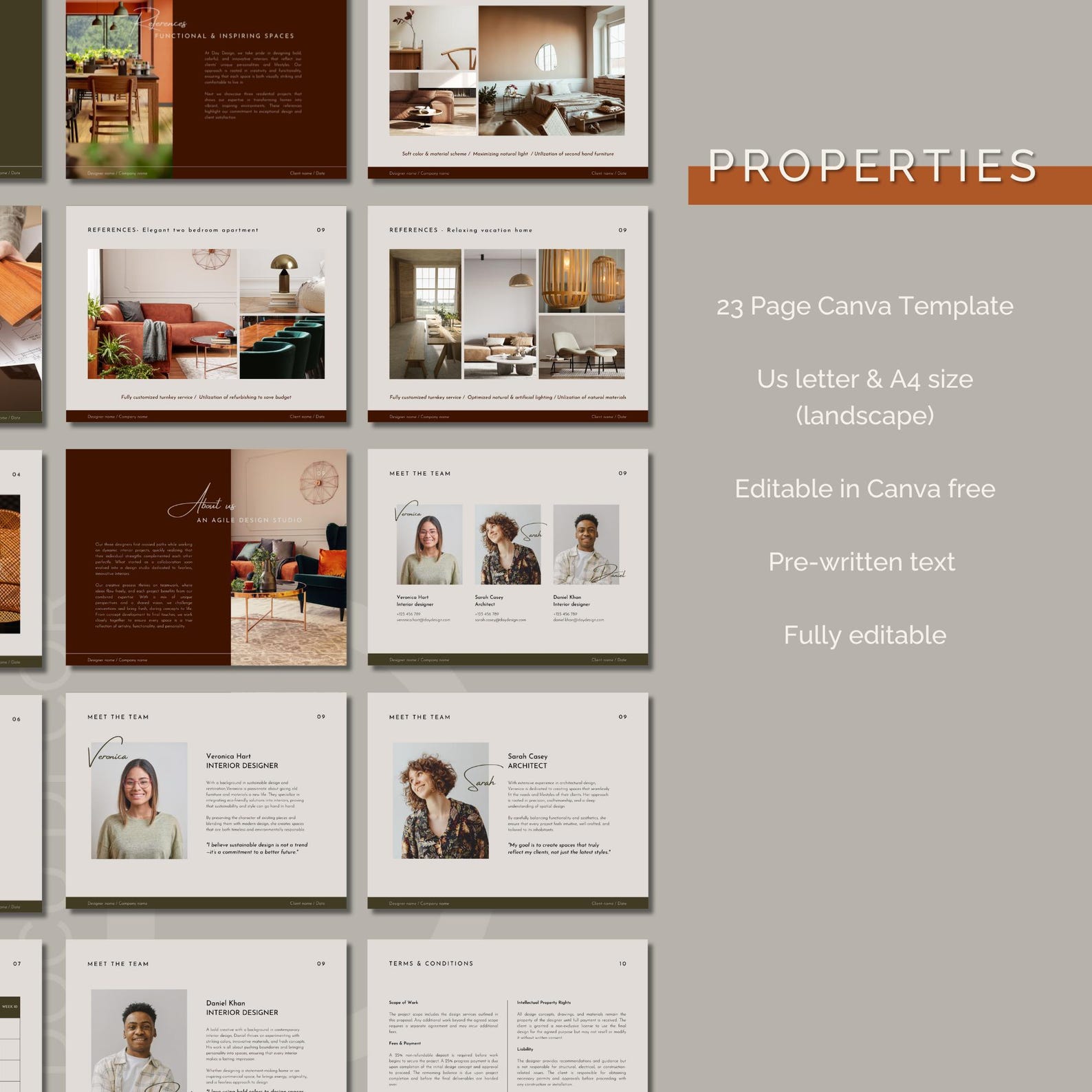 Canva Project Proposal Template: Interior Design & Creatives (instant ...