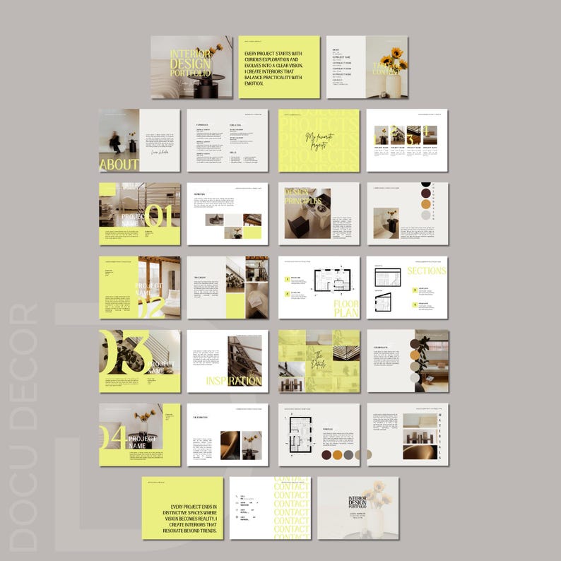 Portfolio Layout Color Interior Design Portfolio Template | Canva Creative Presentation ...