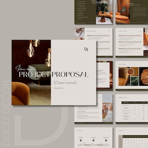 Modelo de Proposta de Projeto | Proposta Canva Editável para Designers de Interiores e Criativos | Modelo de Proposta de Cliente | Download Instantâneo