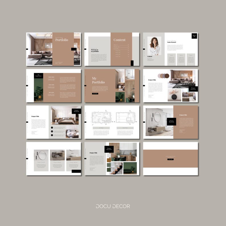 Portfolio Template for Interior Designer | Works on Canva Free ...