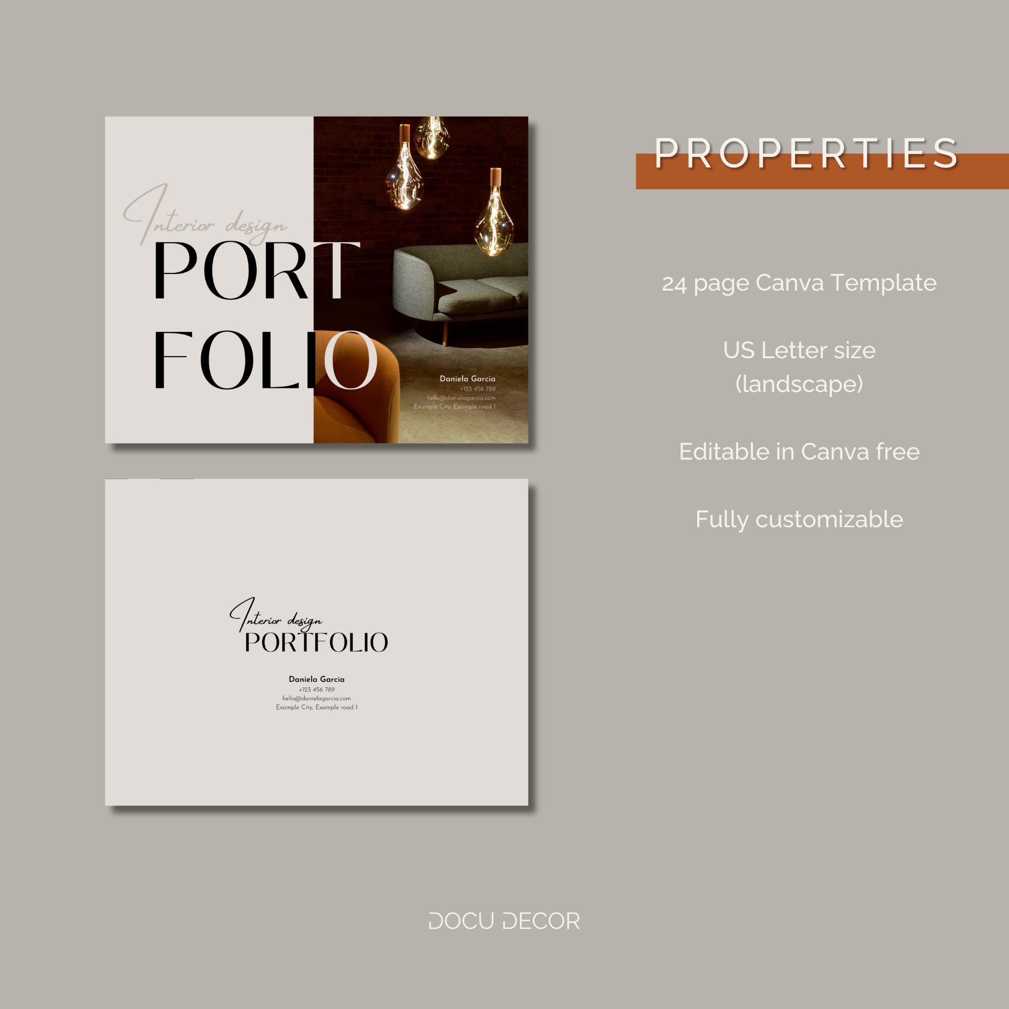 Canva Portfolio Template: Interior Designer & Architect (digital ...
