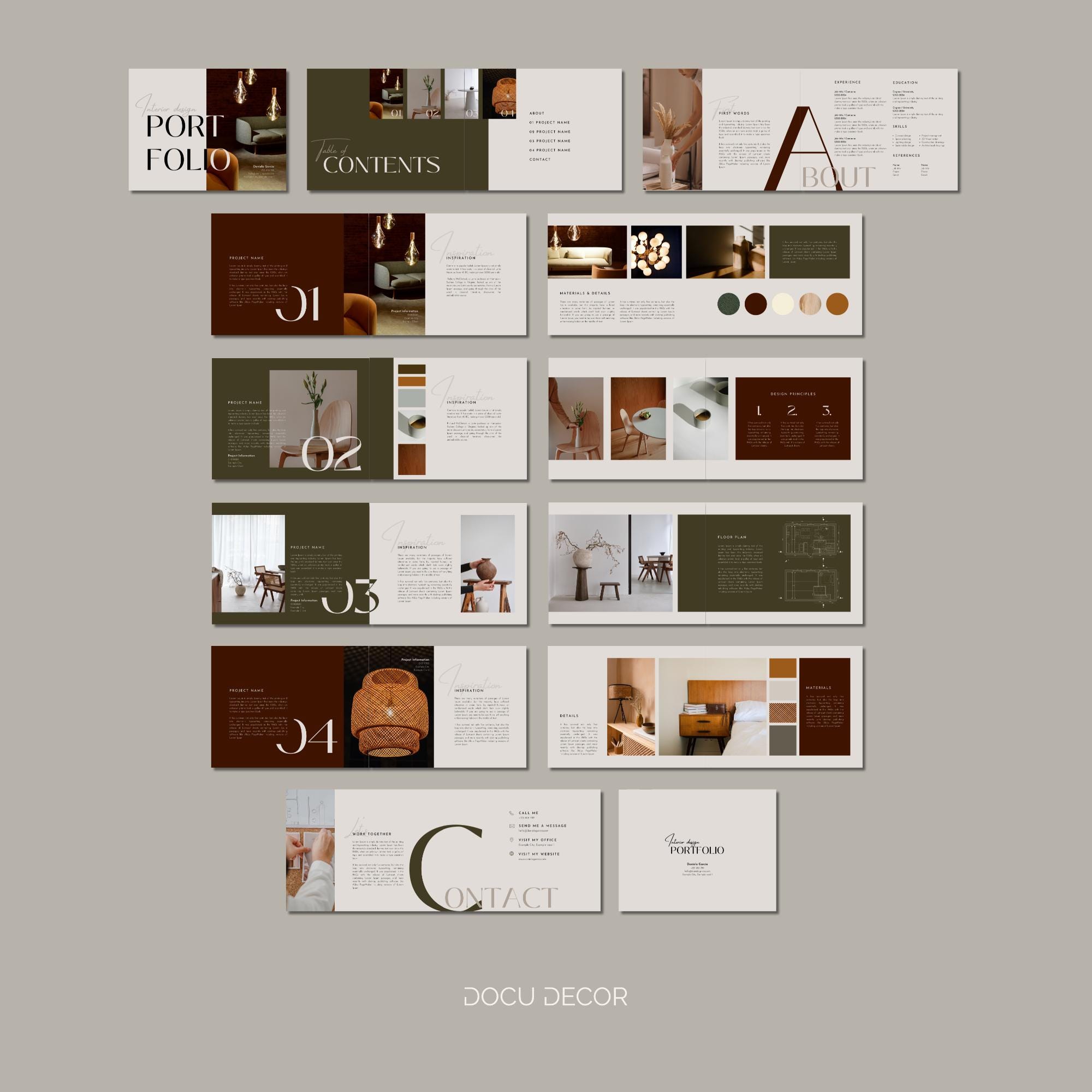 Canva Portfolio Template: Interior Designer & Architect (Digital Download)
