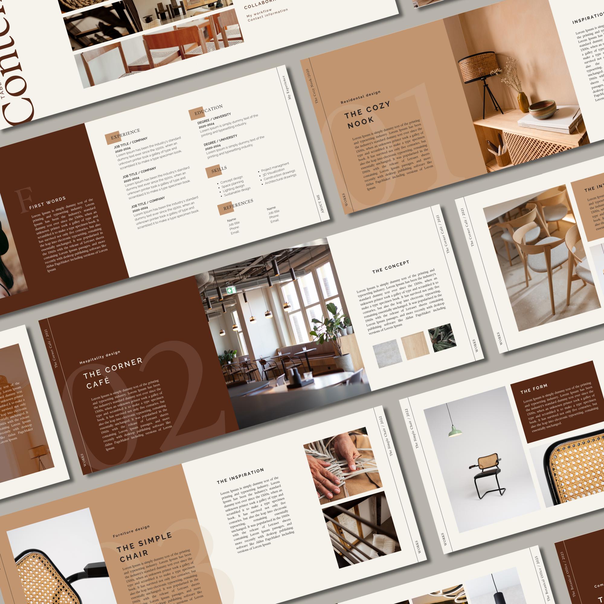 Canva Portfolio Template for Interior Design Projects | Digital ...