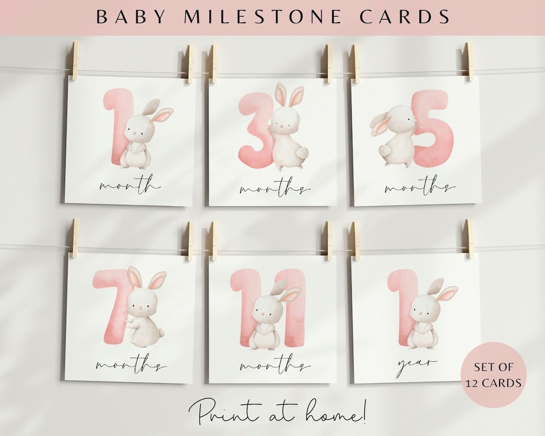 Printable Baby Milestone Cards for Girl,milestone Moments,minimalist ...