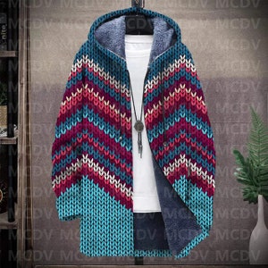 Pull-manteau Cardigan Pardessus en polaire à capuche Veste chaude et épaisse 3