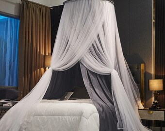 Tenda appesa Letto a baldacchino Ombreggiatura romantica Letto a doppio strato Mantovana Anti-zanzara Tessili per la casa Copriletto Cupola Zanzariera