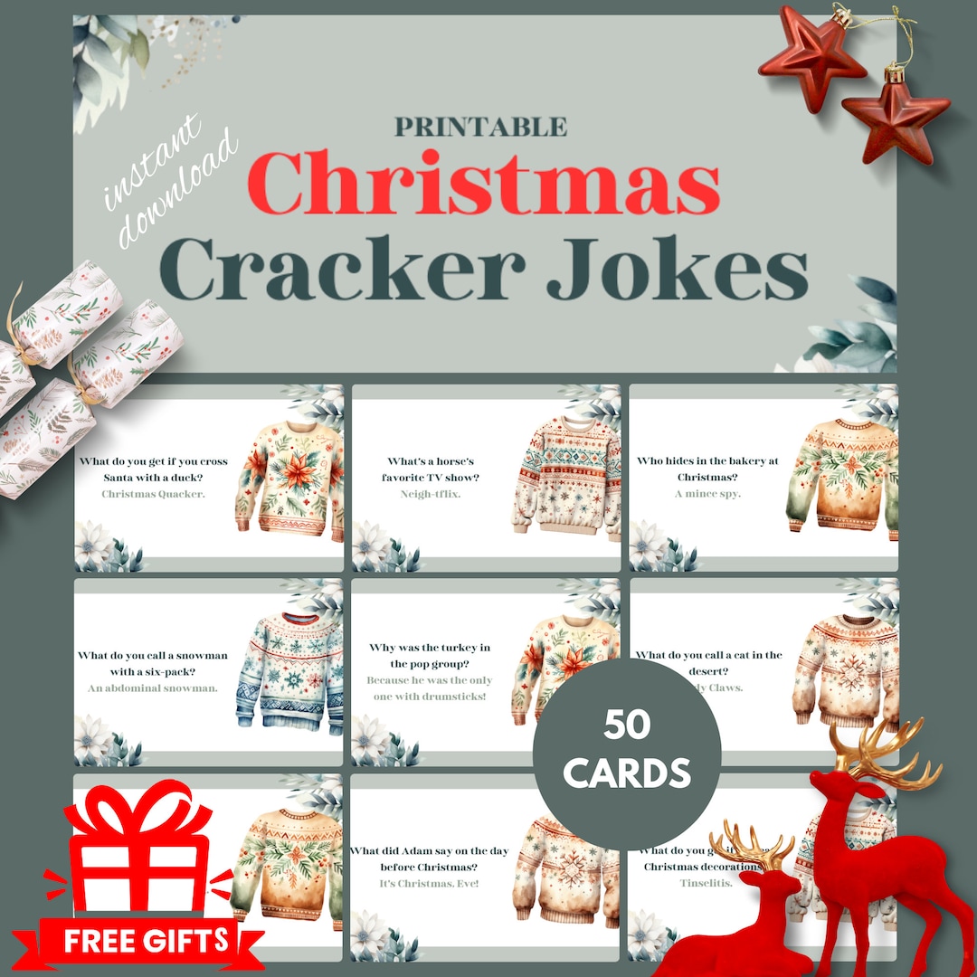 Printable Christmas Cracker Jokes Christmas Jokes Cracker Jokes Christmas Cracker Fillers