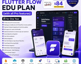 FlutterFlow Edu Plan (Alle Pro Funktionen) | 1 Jahr Lizenz Aktivierung