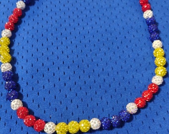 Collar atrapasueños con cuentas inspirado en los Philadelphia Phillies - VENEZUELA Colores como los que usa José Alverado - ¡MUY BRILLANTES!