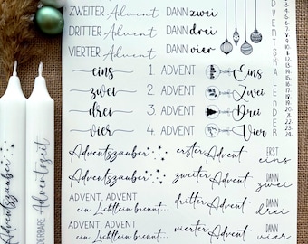 Advent | DIN A4 waterslide film with Christmas motifs | Candle tattoo film | Candle tattoo | Candle film Advent season | Christmas