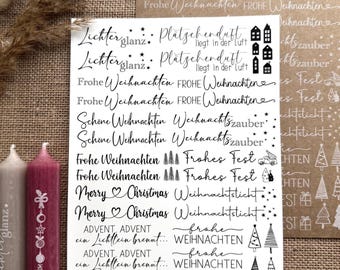 Para velas cortas | Navidad | Película al agua DIN A5, película de tatuaje para velas | tatuaje para velas | lámina para velas blanca o negra