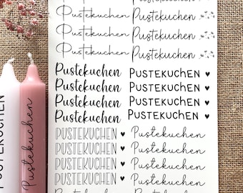 Für kurze Kerzen | Pustekuchen | DIN A5 Wasserschiebefolie Kerzen Tattoofolie | Kerzentattoo | Kerzenfolie weiß oder schwarz