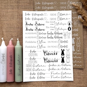 Für kurze Kerzen | Ostern  | DIN A5 Wasserschiebefolie Kerzen Tattoofolie | Kerzentattoo | Kerzenfolie