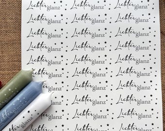 Para velas cortas | Luces brillantes | Navidad | Vinilo adhesivo para velas DIN A4 | Vinilo adhesivo para velas | Vinilo adhesivo para velas blanco o negro