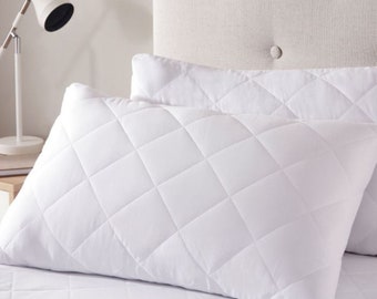 Quilted Pillows pack of 2 & 4 Extra Deep Filled anti Allergy Hotel Quality Bounce Back Hollowfiber