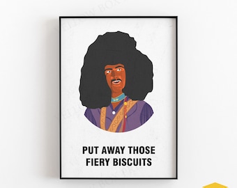 Rudi Van DiSarzio /  Fiery Biscuits - THE MIGHTY BOOSH Poster Print - Available in A5, A4 & A3 Sizes, Free Uk Delivery