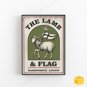 The Lamb and Flag - Hammersmith Pub Sign - BOTTOM Poster Print -  Rik Mayall, Ade, Available in A5, A4 & A3 Sizes with Free Uk Delivery