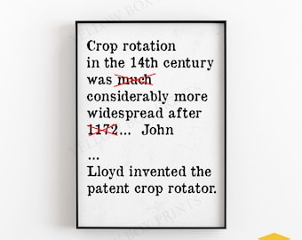 Crop Rotation In The 14th Century...  THE YOUNG ONES Poster Print - Available in A5, A4 & A3 Sizes with Free Uk Delivery