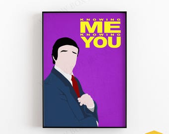 KNOWING ME KNOWING You / Alan Partridge Minimalist Comedy Character Poster Print - Available in A5, A4 & A3 Sizes with Free Uk Delivery