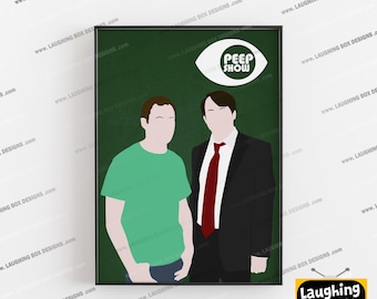PEEP SHOW Minimalist Comedy Characters Poster Print - Available in A5, A4 & A3 Sizes with Free Uk Delivery