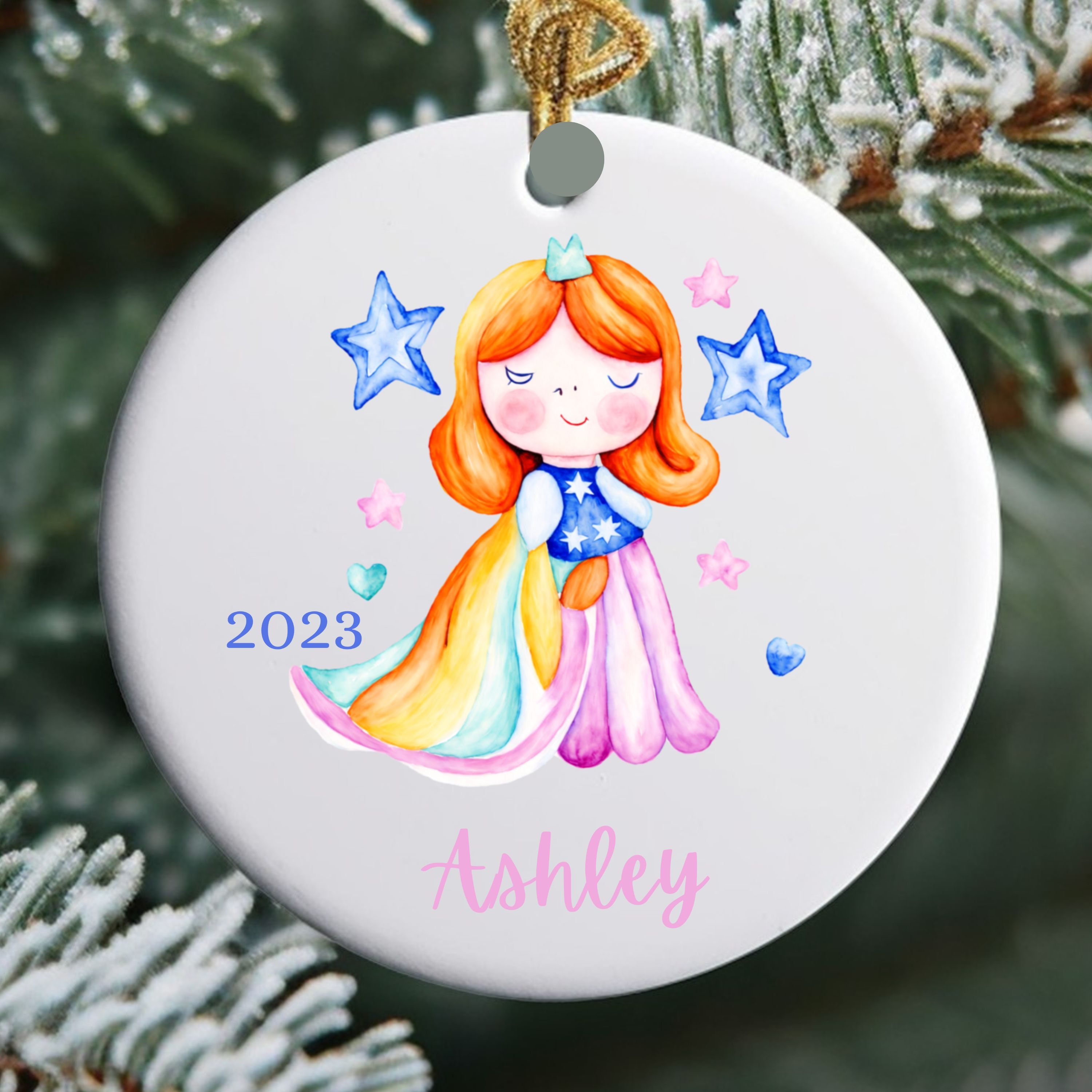 Cute Little Doll Girl 2025 - Personalized Acrylic Ornament - Christmas