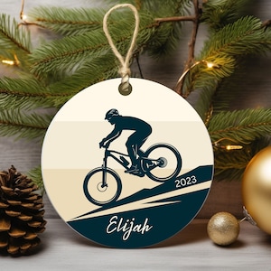 Personalized Mountain Biking Christmas Ornament, Mountain Bike, Custom Cycling Ornament, Mountain Biking Ornament, Mountain Bike Gift