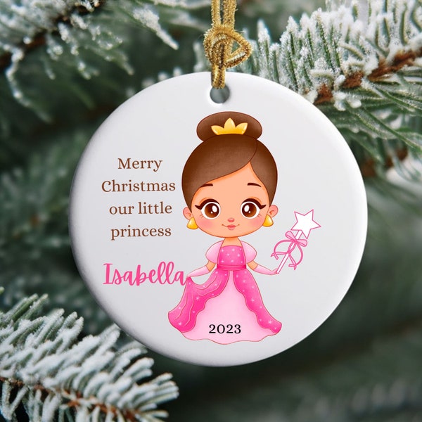 Princess Ornament, Gift for Daughter, Little Girl Ornament, Toddler Ornament, Girl Princess Gift, Pink Princess Ornament, Personalized Child