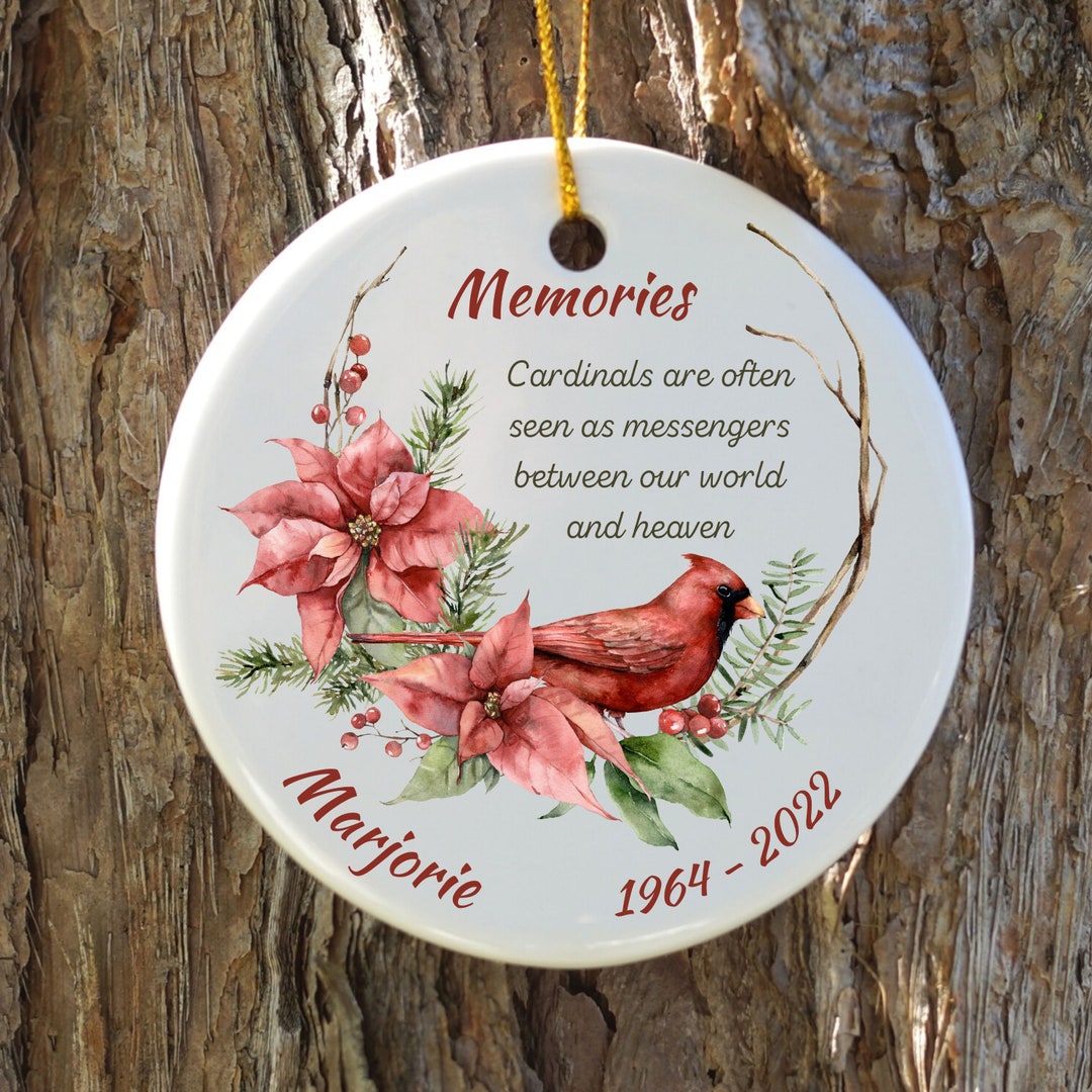 Personalized Memorial Cardinal Christmas Ornament, Cardinal Ornament ...