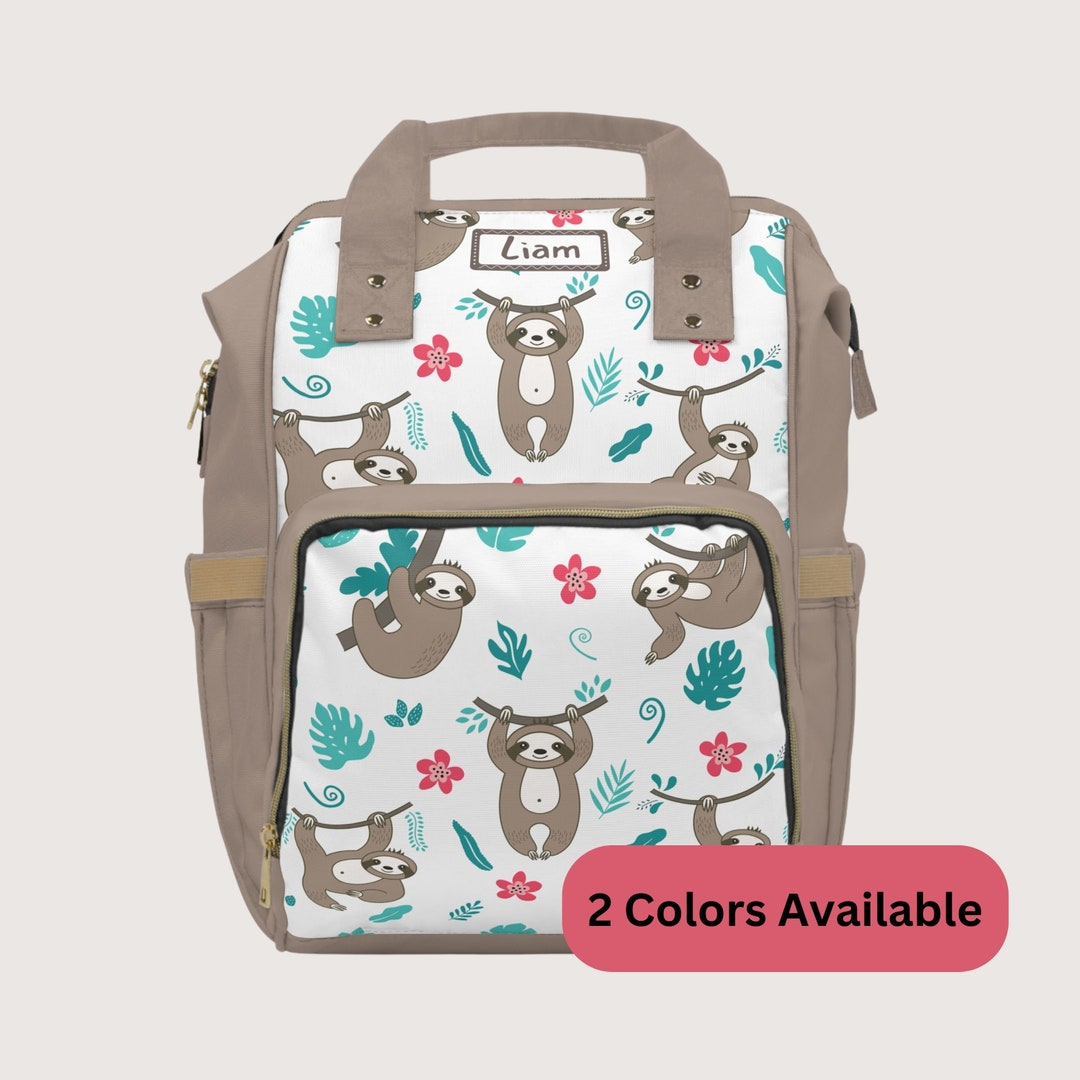 Multifunctional Diaper Backpack, Personalized Sloth Backpack, Sloth ...