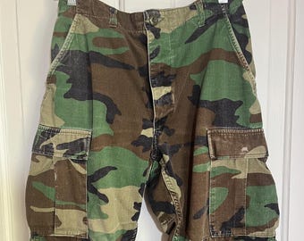 Vintage US Army Woodland BDU Pants (80s/90s), Military Issue, size Small / Regular
