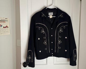 Men's Vintage 1950's H Bar C Ranchwear Brown Wool Cowboy Western