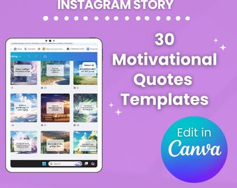 30 motivierende Instagram-Vorlagen | Bearbeitbare Canva Zitate für Posts & Stories | Social Media Kit