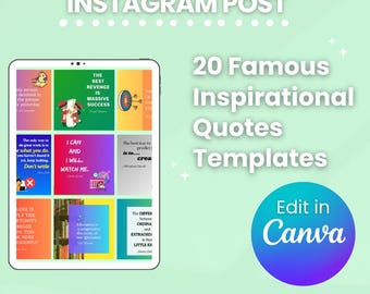 Inspirational Quotes Instagram Post Templates | Editable Canva (PDF)