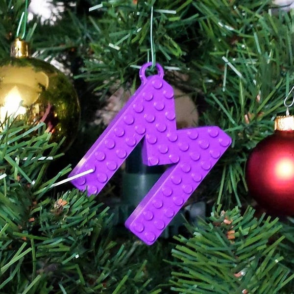 Letter Name Ornament Christmas 2025, Brick Style, First Merry Xmas Tree Decoration, Family Gift Opening, Minifigures Toys Blocks, 3D Printed