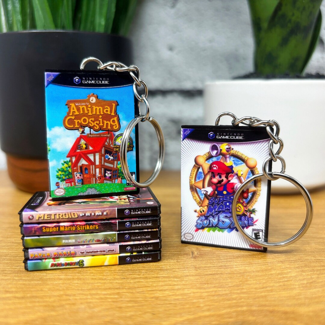 Mini Gamecube Game Case Keychain, Retro Nintendo Case Cover Art