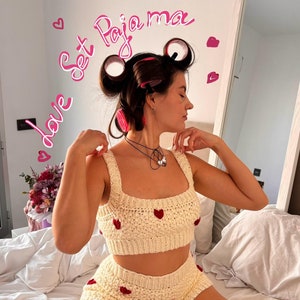 Patrón de crochet para pijama Love Set