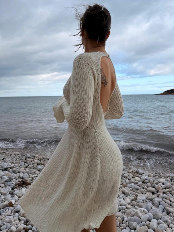 crochet dress open back Hand-Crochet Floral Maxi Dress