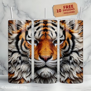 Tiger Wrap 20oz Skinny Tumbler Template, Digital Download PNG, Instant Download Only, Sublimation Design, Animal Lover PNG, Commercial Use