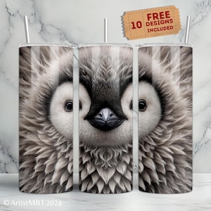 Cute Baby Penguin Wrap, 20oz Skinny Tumbler Template, Digital Download PNG, Instant Download Only, Sublimation Design, Per & Commercial Use