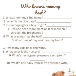 Baby Shower Game